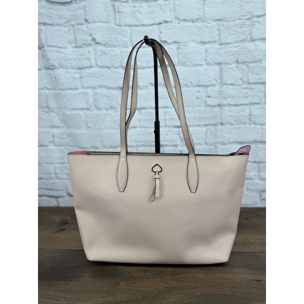 Kate Spade Adel Large Tote Bag Parchment Beige Leather Shoulder Bag  Tote